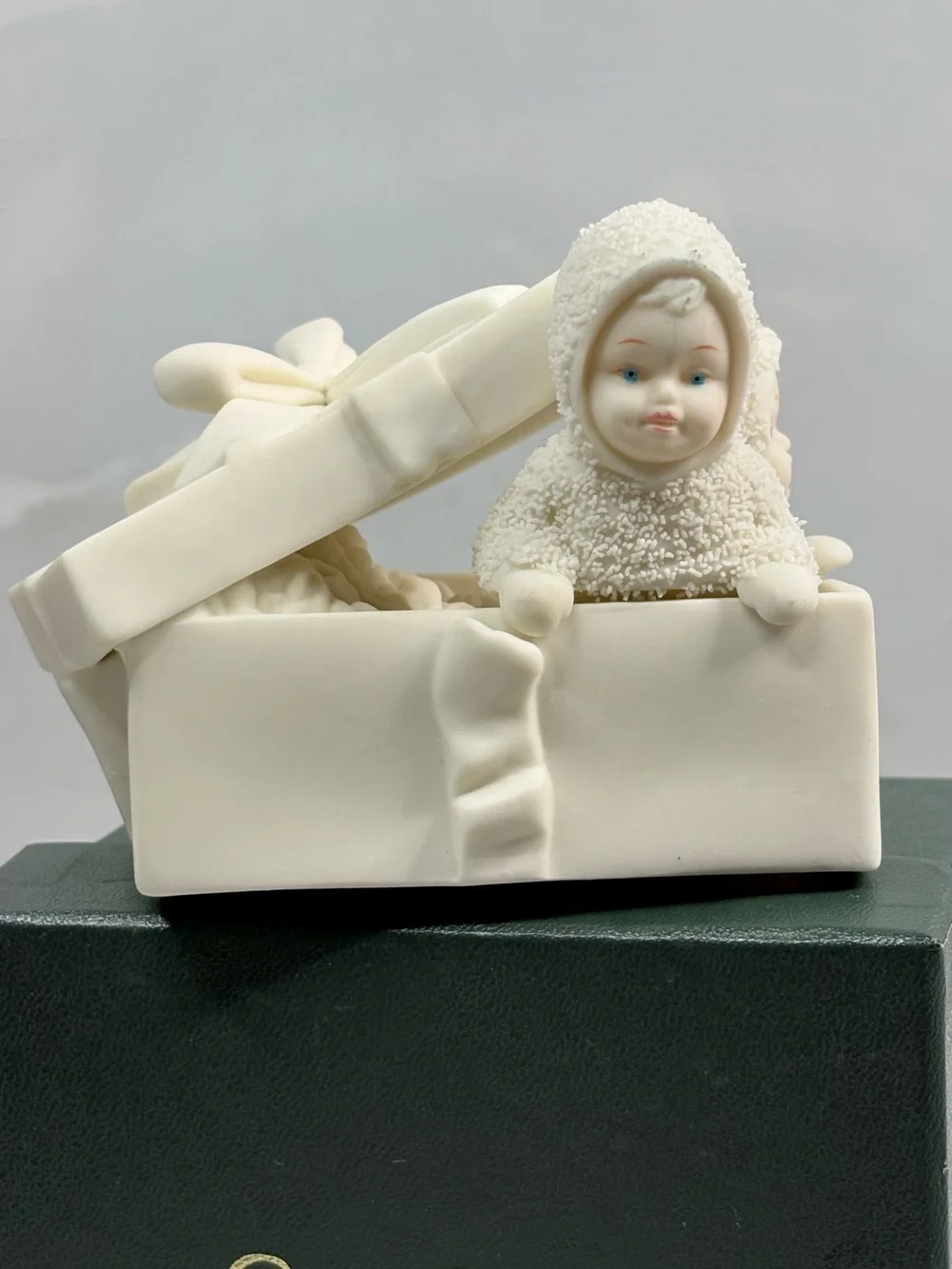 Department 56 Snowbabies Winter Surprise Ivory and Gold Ornament